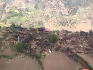 The devastation of Lama Pema's old village.